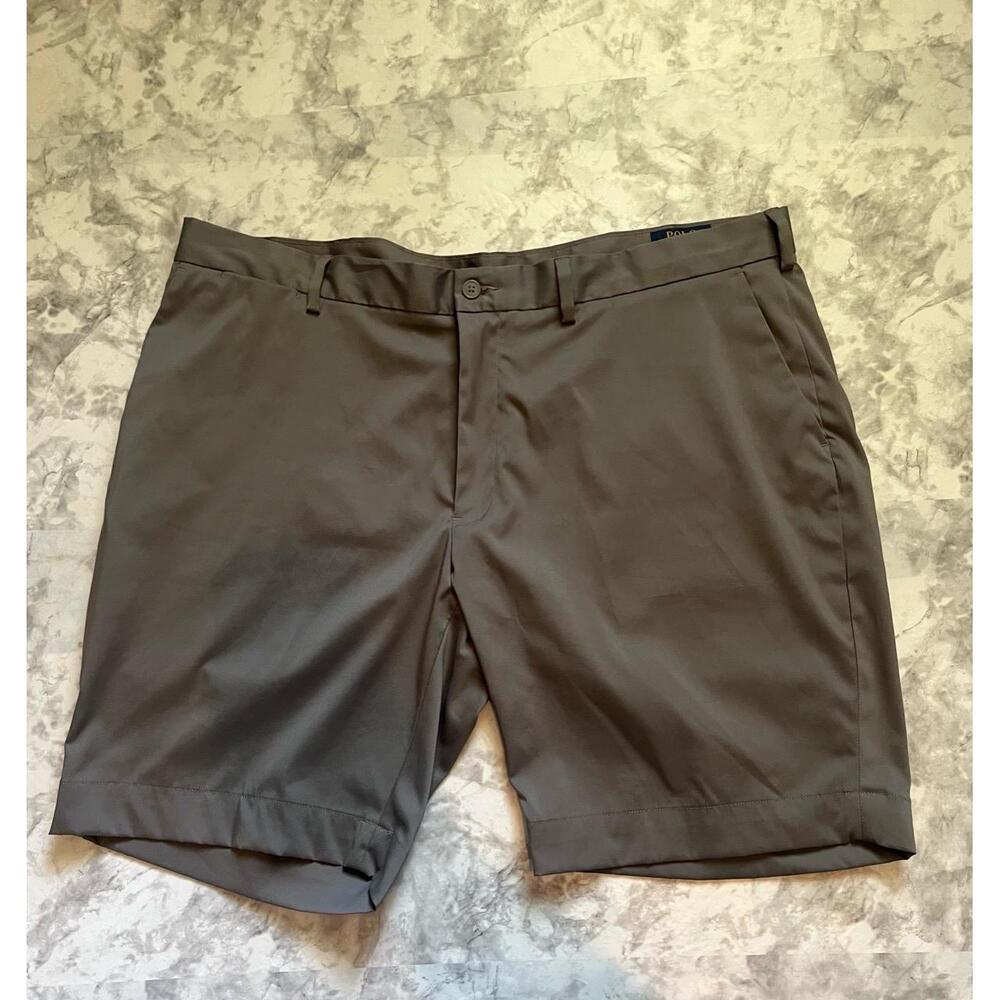 Polo Ralph Lauren Performance Stretch Classic Fit Flat Front Gray Shorts 42
